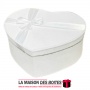 La Maison des Boîtes - Boîte Cadeau  Forme de Cœur Pour Sain-valentin - Velours Blanc - (L:18x22x9cm) - Tunisie Meilleur Prix (I
