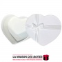 La Maison des Boîtes - Boîte Cadeau  Forme de Cœur Pour Sain-valentin - Velours Blanc - (L:18x22x9cm) - Tunisie Meilleur Prix (I