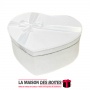 La Maison des Boîtes - Boîte Cadeau Forme de Cœur Pour Sain-valentin - Velours Blanc - (M:18.5x14x7cm) - Tunisie Meilleur Prix (