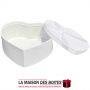 La Maison des Boîtes - Boîte Cadeau Forme de Cœur Pour Sain-valentin - Velours Blanc - (M:18.5x14x7cm) - Tunisie Meilleur Prix (