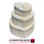 La Maison des Boîtes - Lot de 3 Boîtes Cadeaux Forme de Cœur Pour Sain-valentin-  Velours Beige &  Ruban Satiné Ecru - Tunisie M