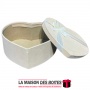 La Maison des Boîtes - Boîte Cadeau Forme de Cœur Pour Sain-valentin - Velours Beige - (M:18.5x14x7cm) - Tunisie Meilleur Prix (