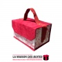 La Maison des Boîtes - Boîte Cadeau Rectangulaire  Forme Sacoche Couvert de Velours Rouge & Blanc - Tunisie Meilleur Prix (Idée 