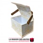 La Maison des Boîtes - Boîte Cadeau Rectangulaire Forme Sacoche Couvert de Velours Beige & Blanc - Tunisie Meilleur Prix (Idée C
