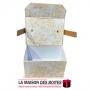 La Maison des Boîtes - Boîte Cadeau Rectangulaire Forme Sacoche Couvert de Velours Beige & Blanc - Tunisie Meilleur Prix (Idée C