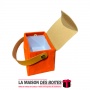 La Maison des Boîtes - Boîte Cadeau Forme Sacoche Couvert de Velours Orange & Poingniés Cuir Marron - Tunisie Meilleur Prix (Idé