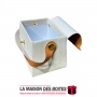 La Maison des Boîtes - Boîte Cadeau Forme Sacoche Couvert de Velours Beige & Poingniés Cuir Marron - Tunisie Meilleur Prix (Idée