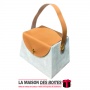 La Maison des Boîtes - Boîte Cadeau Forme Sacoche Couvert de Velours Beige & Poingniés Cuir Marron - Tunisie Meilleur Prix (Idée