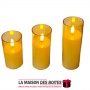 La Maison des Boîtes - 3 Bougies LED sans flamme, à piles, pour Décoration - Tunisie Meilleur Prix (Idée Cadeau, Gift Box, Décor
