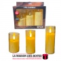 La Maison des Boîtes - 3 Bougies LED sans flamme, à piles, pour Décoration - Tunisie Meilleur Prix (Idée Cadeau, Gift Box, Décor