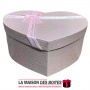 La Maison des Boîtes - Boîte Cadeau  Forme Cœur Couvert de Semi Cuir - Rose - (L:30.5x23.5x13cm) - Tunisie Meilleur Prix (Idée C