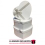 La Maison des Boîtes - Boîte Cadeau  Forme Cœur Couvert de Semi Cuir - Rose - (L:30.5x23.5x13cm) - Tunisie Meilleur Prix (Idée C
