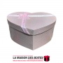 La Maison des Boîtes - Boîte Cadeau  Forme Cœur Couvert de Semi Cuir - Rose - (S:10.5x13.5x 5cm) - Tunisie Meilleur Prix (Idée C