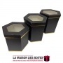 La Maison des Boîtes - Lot de 3 Boîtes Cadeaux Octogonale avec Couvercle Transparent - Noir - Tunisie Meilleur Prix (Idée Cadeau