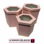 La Maison des Boîtes - Lot de 3 Boîtes Cadeaux Octogonale avec Couvercle Transparent - Rose - Tunisie Meilleur Prix (Idée Cadeau