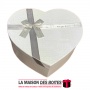 La Maison des Boîtes - Boîte Cadeau  Forme Cœur Couvert de Semi Cuir - Blanc - (S:10.5x13.5x 5cm) - Tunisie Meilleur Prix (Idée 