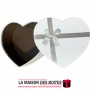 La Maison des Boîtes - Boîte Cadeau  Forme Cœur Couvert de Semi Cuir - Blanc - (S:10.5x13.5x 5cm) - Tunisie Meilleur Prix (Idée 