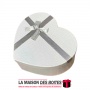 La Maison des Boîtes - Boîte Cadeau  Forme Cœur Couvert de Semi Cuir - Blanc - (S:25x21x10cm) - Tunisie Meilleur Prix (Idée Cade
