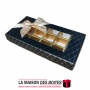 La Maison des Boîtes - Coffret Chocolat Rectangulaire avec Couvercle Transparent  - 18 pièces - Noir & Doré - Tunisie Meilleur P