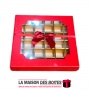 La Maison des Boîtes - Coffret Chocolat Carré avec Couvercle Transparent  -36 pièces - Rouge - Tunisie Meilleur Prix (Idée Cadea