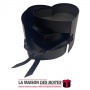 La Maison des Boîtes - Boite Cadeau en Carton avec Double Tiroir - couvercle Transparent sous forme de Coeur - Noir - Tunisie Me