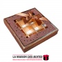 La Maison des Boîtes - Coffret Chocolat Carré avec Couvercle Transparent  -16 pièces - Marron Pointé en Doré - Tunisie Meilleur 