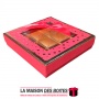 La Maison des Boîtes - Coffret Chocolat Carré avec Couvercle Transparent  -16 pièces - Rouge Pointé en Doré - Tunisie Meilleur P