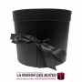 La Maison des Boîtes - Boite Cadeau Cylindrique en Carton avec Double Tiroi - Noir - (22x19cm) - Tunisie Meilleur Prix (Idée Cad