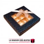 La Maison des Boîtes - Coffret Chocolat Carré avec Couvercle Transparent  - 25 pièces - Noir & Doré - Tunisie Meilleur Prix (Idé