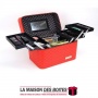 La Maison des Boîtes - Mallette de Maquillage avec Double Plateau - Rouge - (28x18x16cm) - Tunisie Meilleur Prix (Idée Cadeau, G