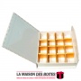 La Maison des Boîtes - Coffret Chocolat Carré Forme Sac avec Poignée - 16 pièces - Blanc & Doré - Tunisie Meilleur Prix (Idée Ca