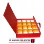 Coffret Chocolat Carré Forme Sac avec Poignée - 16 pièces - Rouge & Doré