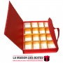 Coffret Chocolat Carré Forme Sac avec Poignée - 16 pièces - Rouge & Doré