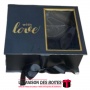 Boîte Cadeaux Rectangulaire "With Love" avec Fenêtre & Ruban Satiné - Noir - (24x20x11cm)