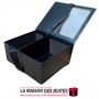 La Maison des Boîtes - Boîte Cadeaux Rectangulaire "With Love" avec Fenêtre & Ruban Satiné - Noir - (24x20x11cm) - Tunisie Meill