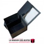 La Maison des Boîtes - Boîte Cadeaux Rectangulaire "With Love" avec Fenêtre & Ruban Satiné - Noir - (22x18.5x10cm) - Tunisie Mei