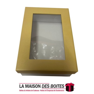 La Maison des Boîtes - Coffret Pâtissière Rectangulaire Avec Fenêtre - (15x10x4.5cm) - Tunisie Meilleur Prix (Idée Cadeau, Gift 