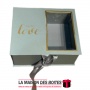 La Maison des Boîtes - Boîte Cadeaux Rectangulaire "With Love" avec Fenêtre & Ruban Satiné - Vert - (22x18.5x10cm) - Tunisie Mei