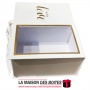 La Maison des Boîtes - Boîte Cadeaux Rectangulaire "With Love" avec Fenêtre & Ruban Satiné - Blanc - (24x20x11cm) - Tunisie Meil