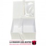 La Maison des Boîtes - Boîte Cadeaux Rectangulaire "With Love" avec Fenêtre & Ruban Satiné - Blanc - (24x20x11cm) - Tunisie Meil