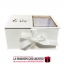 La Maison des Boîtes - Boîte Cadeaux Rectangulaire "With Love" avec Fenêtre & Ruban Satiné - Blanc - (22x18.5x10cm) - Tunisie Me