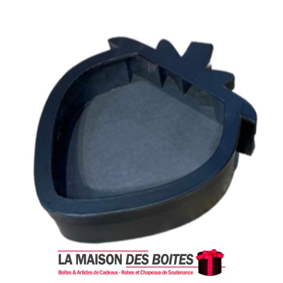 La Maison des Boîtes - Boîte Cadeaux Forme Fraise avec Couvercle Transparent - Noir - (20x24x7cm) - Tunisie Meilleur Prix (Idée 