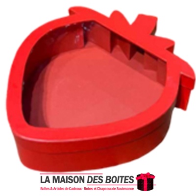 La Maison des Boîtes - Boîte Cadeaux Forme Fraise avec Couvercle Transparent - Rouge - (30x25x8cm) - Tunisie Meilleur Prix (Idée
