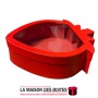 Boîte Cadeaux Forme Fraise avec Couvercle Transparent - Rouge - (20x24x7cm)