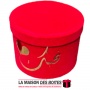La Maison des Boîtes - Boîte Cadeau à fleurs Cylindrique en Velours - Rouge  & Désigne "نحبك" en Doré - (20.5x15 cm) - Tunisie M