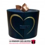 La Maison des Boîtes - Boîte-Cadeau Ronde Double Ouverture Haut de Gamme pour la Saint-valentin - Noir - Tunisie Meilleur Prix (