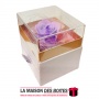 Boite à Bijoux avec  Roses éternelles & Couvercle en PVC - Mauve