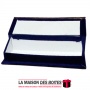 Boite Pâtisserie Rectangulaire pour Soutenance en Velours  (18.5x6x4cm)  - Bleu  & dore