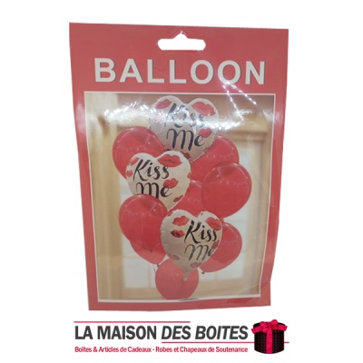 La Maison des Boîtes - Confession Ballon Film Aluminium KISS ME Forme de Cœur - Tunisie Meilleur Prix (Idée Cadeau, Gift Box, Dé