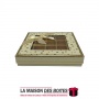 La Maison des Boîtes - Coffret Chocolat de 25 Pièces -Carré Écru Pointé en Doré - Tunisie Meilleur Prix (Idée Cadeau, Gift Box, 
